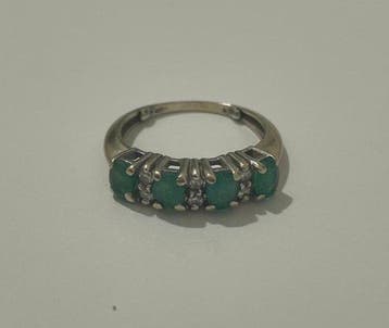 Zonder minimumprijs - Ring - 18 karaat Witgoud Smaragd, Sieraden, Tassen en Uiterlijk, Nieuw
