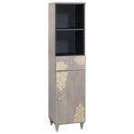 vidaXL Badkamerkast met lade Grijs 38 x 33 x 160 cm Massief, Minder dan 50 cm, Verzenden, Nieuw, Minder dan 100 cm