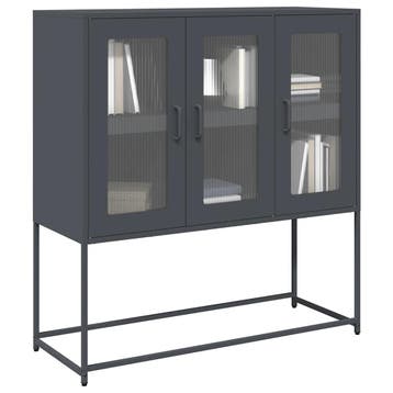 vidaXL Dressoir 100,5x39x107 cm koudgewalst staal, Verzenden, Nieuw, Metaal, Minder dan 50 cm