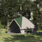vidaXL Teepee Tent voor 10 Personen Groen en Wit 567 x 470 x, Caravans en Kamperen, Tenten, Verzenden, Nieuw
