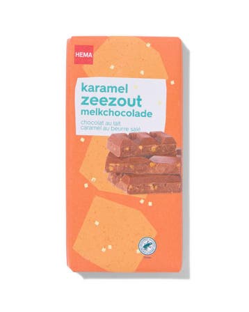 HEMA Chocoladereep melk karamel zeezout 180gram, Verzenden, Nieuw
