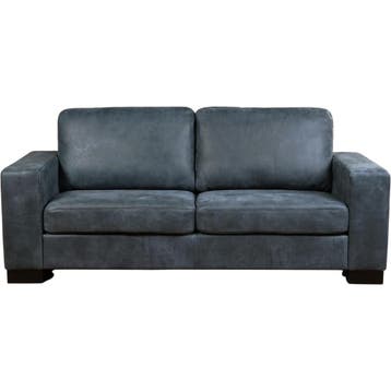 Leren bank Enjoy - 2,5 zits - Kenia Denim (blauw) - Poten, Huis en Inrichting, Nieuw, Ophalen of Verzenden, Rechte bank, Modern