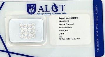 16 pcs Diamant (Natuurlijk) - 1.01 ct - Rond - F, E, D, Sieraden, Tassen en Uiterlijk, Edelstenen, Nieuw