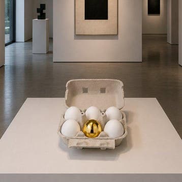 Santicri - sculptuur, Eggs pop - 20 cm - Hars - 2020, Nieuw