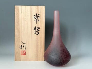 Vaas - Glas - Japan - Tokowaka — ikebana-vaas - Hisatoshi