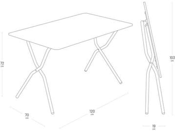 Lafuma Balcony 120 cm - Inklapbare Bistrotafel - Staal -, Verzenden, Nieuw