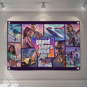 Grand Theft Auto VI Banner - 150x200cm of 60x90cm - Decorati, Verzenden, Nieuw