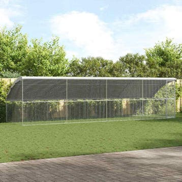 vidaXL Kippenhok 4 st zilver 800 x 200 x 200 cm, Verzenden, Nieuw