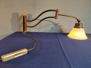 GK - Wandlamp - Messing - zwenkarm-wandlamp