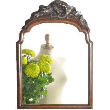 Kleine mahonie Soester spiegel ca 1820 met afneembaar kroon, Ophalen of Verzenden