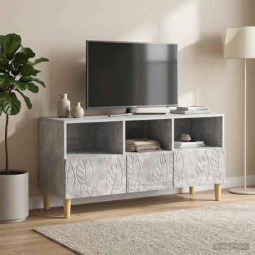 vidaXL TV-kast 102 x 34,5 x 50 cm Betongrijs Bewerkt hout, Huis en Inrichting, Kasten | Televisiemeubels, Minder dan 50 cm, Verzenden