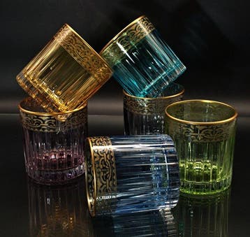 Artemisia - Drinkset (6) - Kristal, gouden zecchino - Whisky