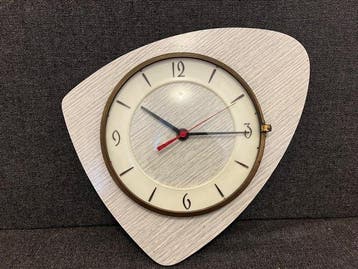 Klok - Vintage Formica - 1960-1970 - Werkt perfect