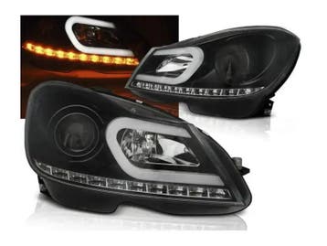 Mercedes W204 2011 tot 2014 LEDtube koplampen Black, Verzenden, Nieuw, Universele onderdelen