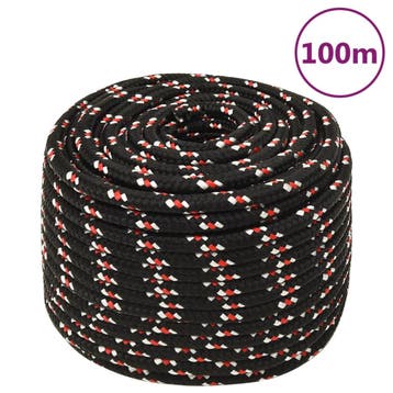vidaXL Boot touw 14 mm 100 m polypropyleen zwart, Verzenden, Nieuw