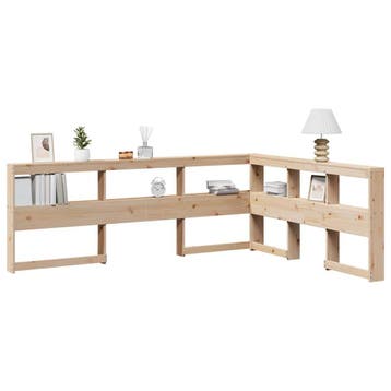 vidaXL Boekenkast Hoofdeinde L-vormig 135 cm massief, Verzenden, Nieuw, Bruin, Hout