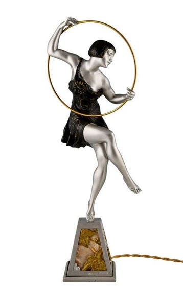 Limousin - Lamp - Danseres met hoepel - Metaal - Art Deco