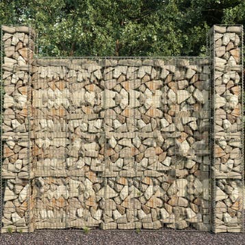 vidaXL Schanskorfmuur met deksel 600x50x200 cm, Tuin en Terras, Verzenden, Nieuw, IJzer, 2 meter of meer