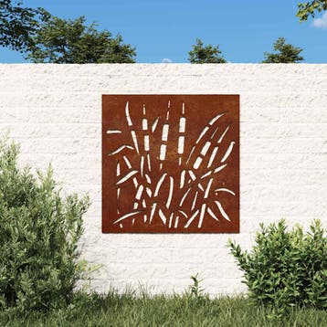 vidaXL Wanddecoratie tuin grasontwerp 55x55 cm cortenstaal, Verzenden, Nieuw