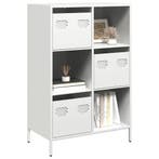 vidaXL buffetkast 68x39x103,5 cm staal wit, Huis en Inrichting, Kasten | Buffetkasten, Verzenden, Nieuw, Metaal