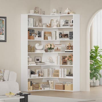 Hoekboekenkast 6 Niveaus 190cm Hoog - Ruimtebesparend & Stij, Verzenden, Nieuw