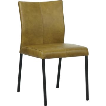 Leren eetkamerstoel Basic - Granada Olive (olijf) - Poten, Ophalen of Verzenden, Nieuw, Leer, Modern