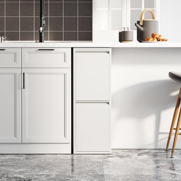 Afvalscheidingskast Sollentuna met 2 vakken wit 93x33x25 cm, Verzenden, Nieuw