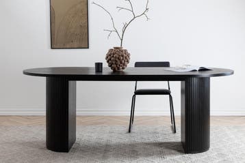 Eettafel - Rika - 200x90 cm - Zwart - Jörn, Huis en Inrichting, Verzenden, Nieuw