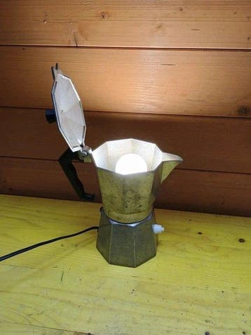 Tafellamp - Aluminium - Espresso koffiemachine lamp