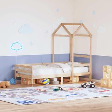 vidaXL Kinderbedhuisje 98x70x176,5 cm massief grenenhout, Verzenden, Nieuw, Bruin, Hout