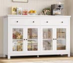 Dressoir 140 cm met Lades & Glazen Deuren – Buffetkast, Verzenden, Nieuw