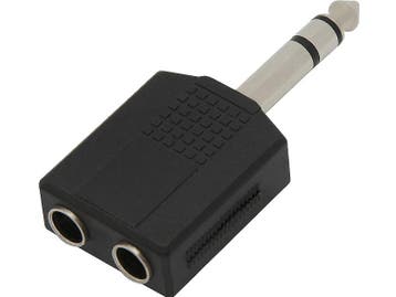 Jack verloopstekker 6.3mm - Male naar 2x female, Audio, Tv en Foto, Audiokabels en Televisiekabels, Ophalen of Verzenden, Nieuw