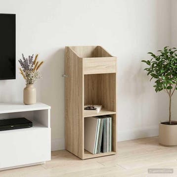 vidaXL Platenkast Sonoma Eiken 36 x 36 x 95,5 cm Bewerkt, Huis en Inrichting, Verzenden, Nieuw