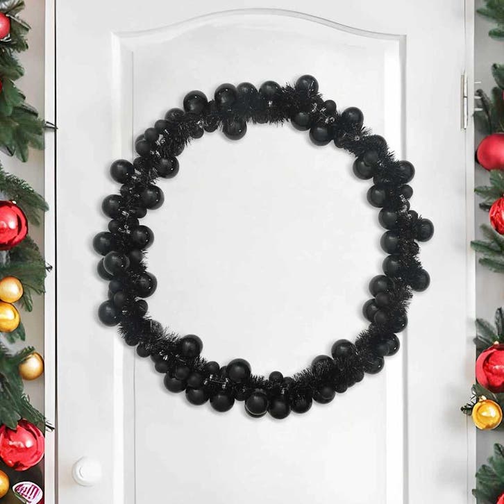 vidaXL Kerstbal Guirlande Zwart 186 cm Polystyreen, Diversen, Kerst, Nieuw, Verzenden