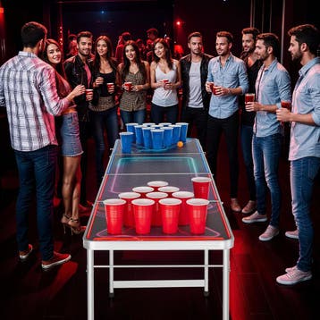 Aluminium bierpongtafel BeerWars I met ledverlichting, Hobby en Vrije tijd, Verzenden, Nieuw