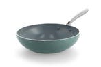HEMA BK wokpan Ø28cm keramisch PFAS-vrij groen, Huis en Inrichting, Keuken | Potten en Pannen, Verzenden, Nieuw