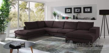 U-Bankstel Stroe - loungebanken - Bruin, Nieuw, 150 cm of meer, Stof, 300 cm of meer