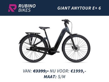 GIANT ANYTOUR E+ 6 - 500WH ACCU - (S/M) - €1400,- KORTING, Fietsen en Brommers, Ophalen, Nieuw, 50 km per accu of meer, Giant