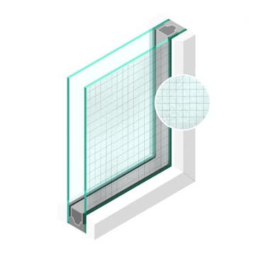 Dubbel glas Figuur Draadglas Engels 6/7mm - sp - 4mm, Ophalen of Verzenden, Nieuw