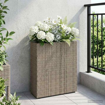 vidaXL Hoge Plantenbak 55 x 22 x 70 cm Ja, Tuin en Terras, Bloembakken en Plantenbakken, Kunststof, Verzenden, Minder dan 60 cm