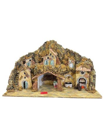 Kerststal - Hout - Ambachtelijke Napolitaanse kerststal - 96, Antiek en Kunst