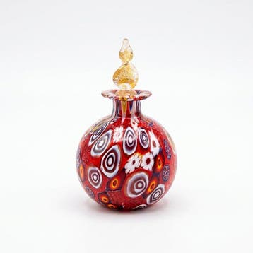 Parfumfles (2) - Muranoglas - murrine en goudfolie van 24