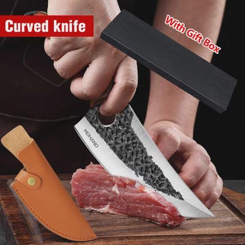 Handgesmeed Koksmes RVS - Chefmes voor Vlees, Groenten & Fru, Huis en Inrichting, Verzenden, Nieuw