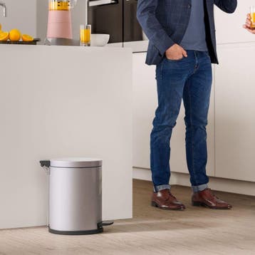 Hailo Solid M pedaalemmer 12l - zilver, Huis en Inrichting, Woonaccessoires | Prullenbakken, Verzenden, Nieuw