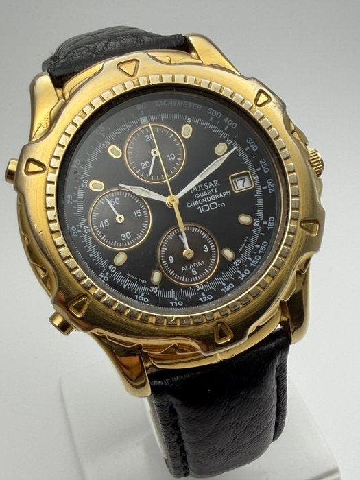Pulsar - Seiko Quartz Chronograph Alarm 100M – Tachymeter –, Sieraden, Tassen en Uiterlijk, Horloges | Antiek