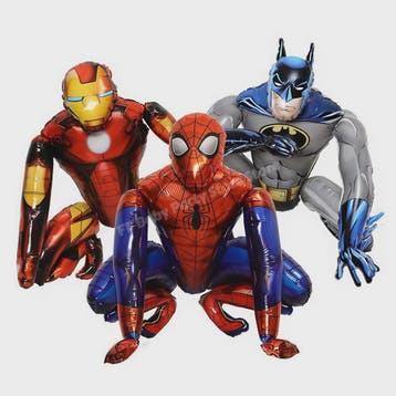 Superheld Folieballonnen Set: Spiderman, Batman, Iron Man &