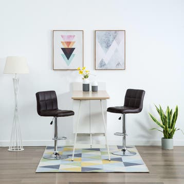 vidaXL Barstoelen 2 st kunstleer bruin, Verzenden, Nieuw