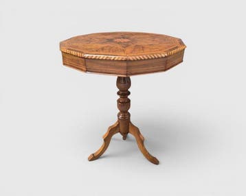 Middentafel - Wortelnotenhout, Antiek en Kunst