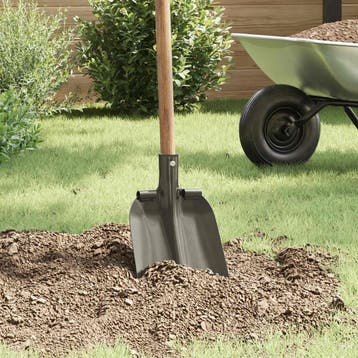 vidaXL Schep Hoofd Zilver 33 x 21 cm Gepoedercoat staal, Tuin en Terras, Verzenden, Nieuw