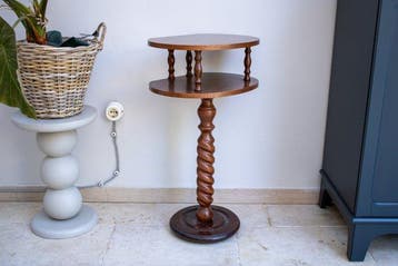 Bijzettafel - kastje / etagère telefoonhouder - Hout -
